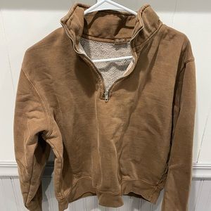 Brandy Melville Brown Quarter Zip Sweatshirt